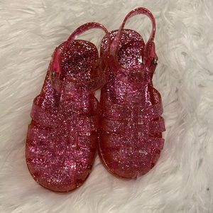 Carter’s Girls pink glitter jelly sandals size 10. Lightly worn.